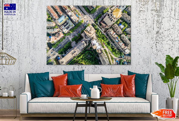 Cityscape of Wuxi Aerial View Print 100% Australian Made Stretched Canvas Ready to Hang - 1546