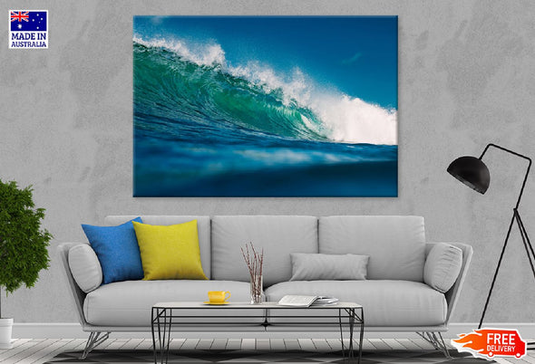 Turquoise Wave Ocean Photograph Print 100% Australian Made Stretched Canvas Ready to Hang - 1446