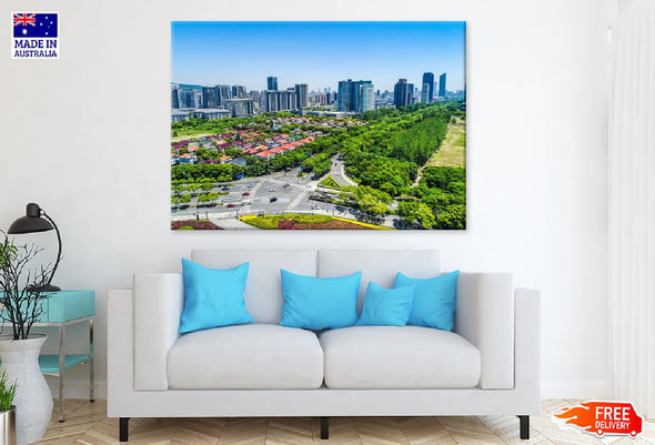 Wuxi City Skyline View Photograph Print 100% Australian Made Stretched Canvas Ready to Hang - 1547