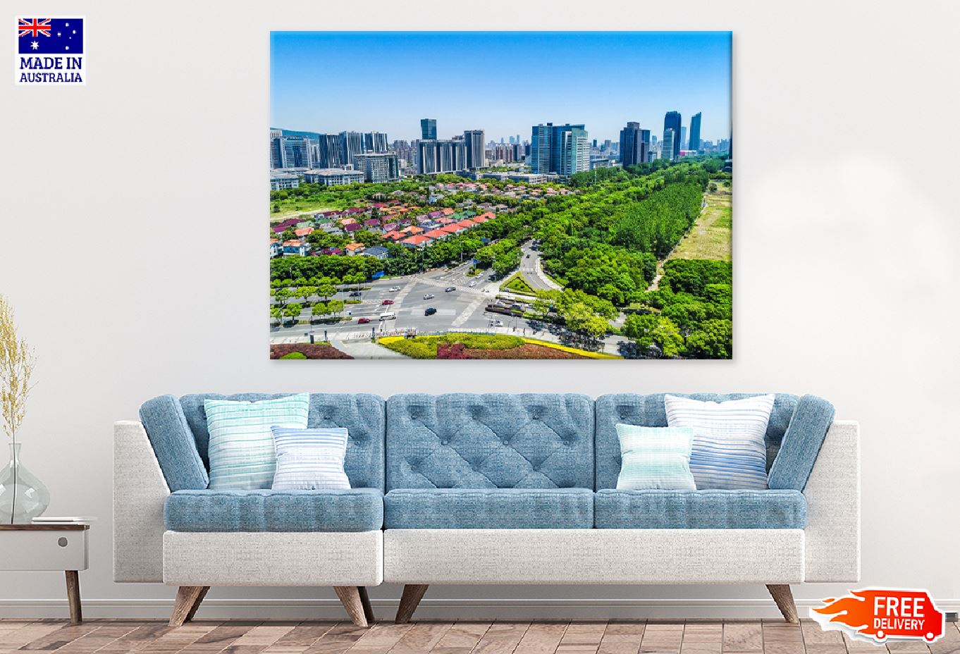 Wuxi City Skyline View Photograph Print 100% Australian Made Stretched Canvas Ready to Hang - 1547