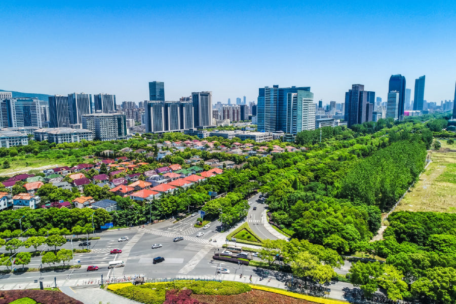 Wuxi City Skyline View Photograph Print 100% Australian Made Stretched Canvas Ready to Hang - 1547