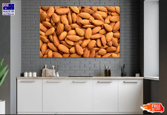 Almond Nuts Closeup Photograph Print 100% Australian Made Stretched Canvas Ready to Hang - 2079