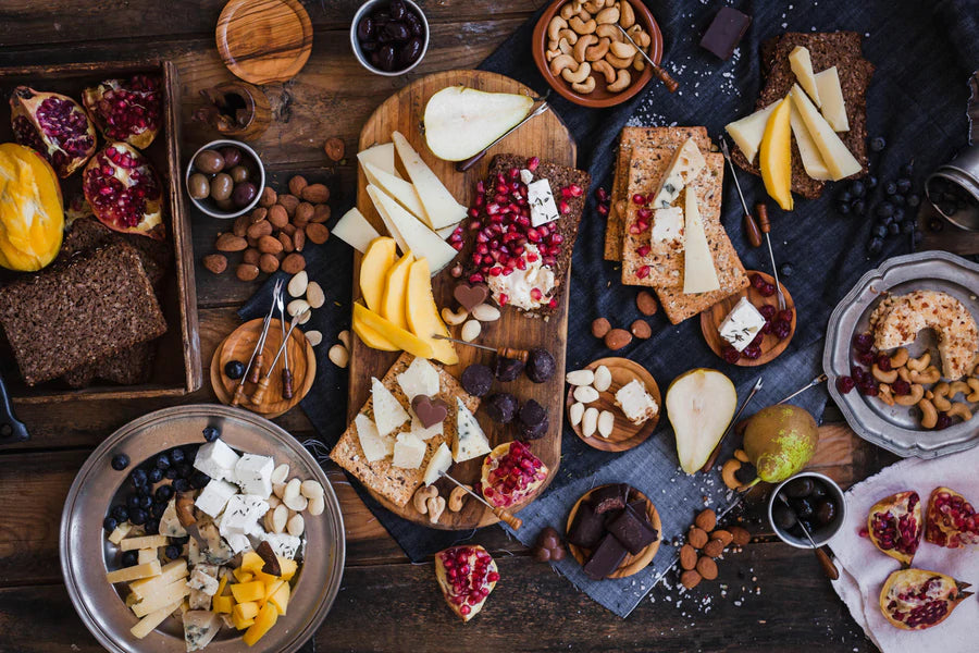 Cheese Nuts & Fruits Closeup Photograph Print 100% Australian Made Stretched Canvas Ready to Hang - 2080