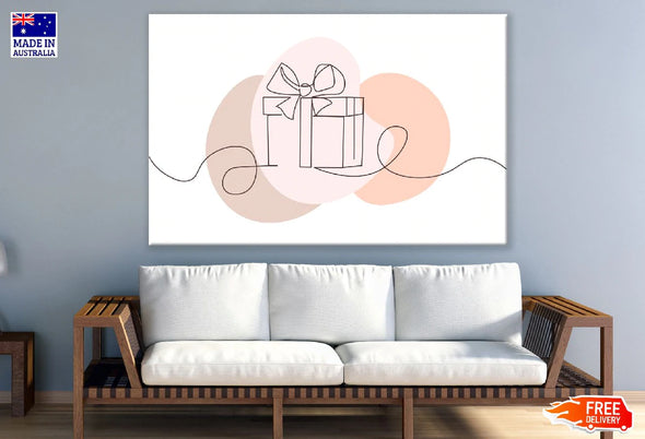 Gift Box Line Art Design Print 100% Australian Made Stretched Canvas Ready to Hang - 1881