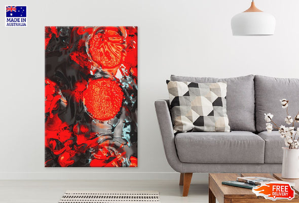 Red Black Blot Paint Abstract Art Design Print 100% Australian Made Stretched Canvas Ready to Hang - 1201