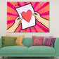 Heart Shape on Letter & Hands Illustration Pop Arts & Comic Poster Print 100% Australian Made Stretched Canvas Ready to Hang - 2164