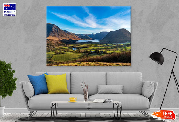 Mountains with Landscape Scenery Print 100% Australian Made Stretched Canvas Ready to Hang - 1011