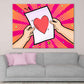 Heart Shape on Letter & Hands Illustration Pop Arts & Comic Poster Print 100% Australian Made Stretched Canvas Ready to Hang - 2164